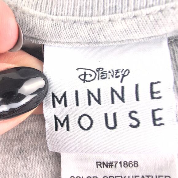 Disney Minnie High Low Crewneck Sweatshirt Chenille Patch Women's XXL - Picture 2 of 8